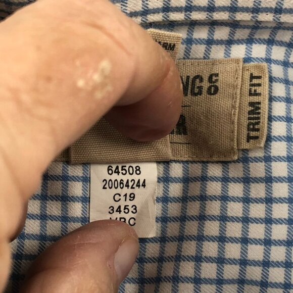 Duluth Trading Co. Men Shirt XLT Blue Check Wrinkle Fighter Trim Fit Button-Down - Picture 8 of 11